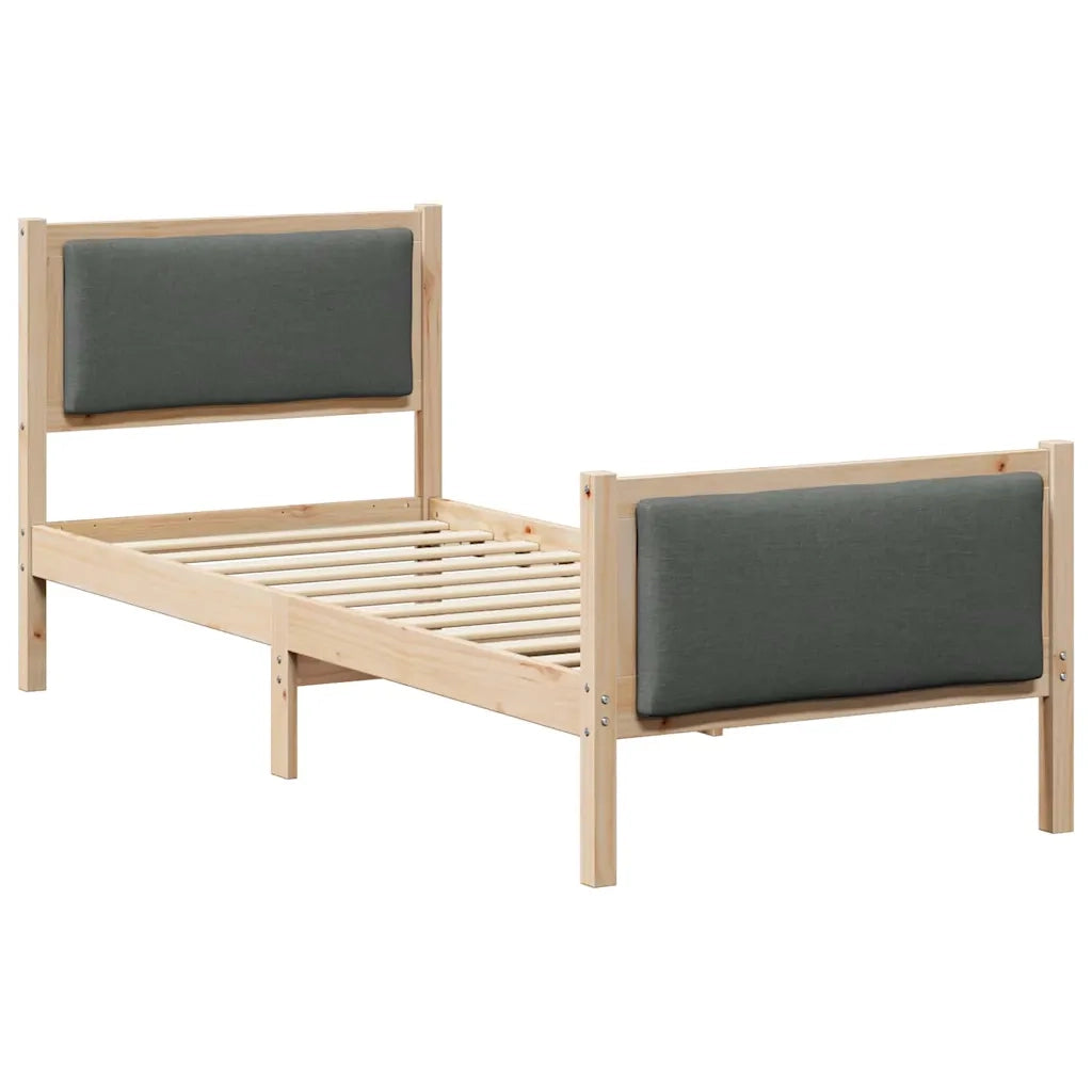 Struttura del letto-Giroletto Grigio scuro 75 x 190 cm Tessuto
