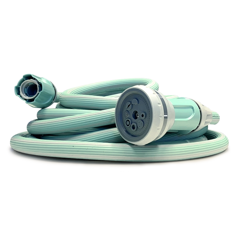 Idroeasy, Tubo Estensibile da Giardino 7,5 Metri con Doccetta 6 Funzioni e Raccordi, Tubo Giardino 1/2” Antitorsione e Antinodo,Estensibile Fino a 3 Volte la Sua Lunghezza Iniziale, Made In Italy