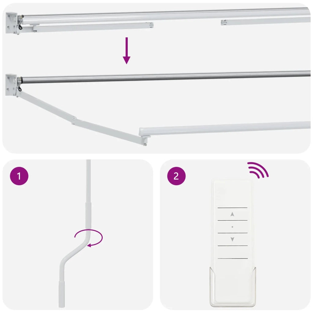 Tettuccio Elettrico Retrattile Blu e Bianco 3 x 2 m