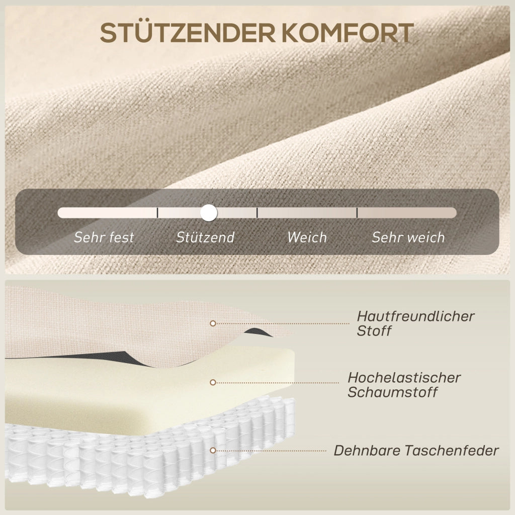 Divano 2 posti ¨C Minimal ¨C beige, tessuto, 80x90