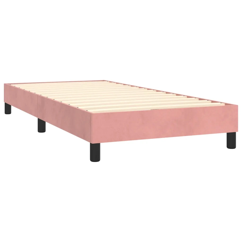 Struttura Letto a Rete a Molle Rosa 90x190 cm in Velluto 3120747