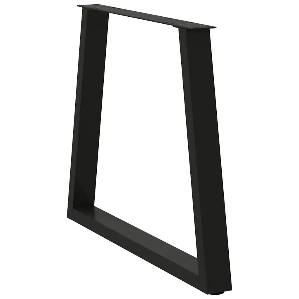 Gambe per tavolo da pranzo a forma di V 2 pz nere 70x(72-73,3) cm in acciaio 4012568