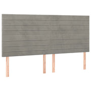 Testiera | Testata Grigio Chiaro 160x5x118/128 cm Velluto