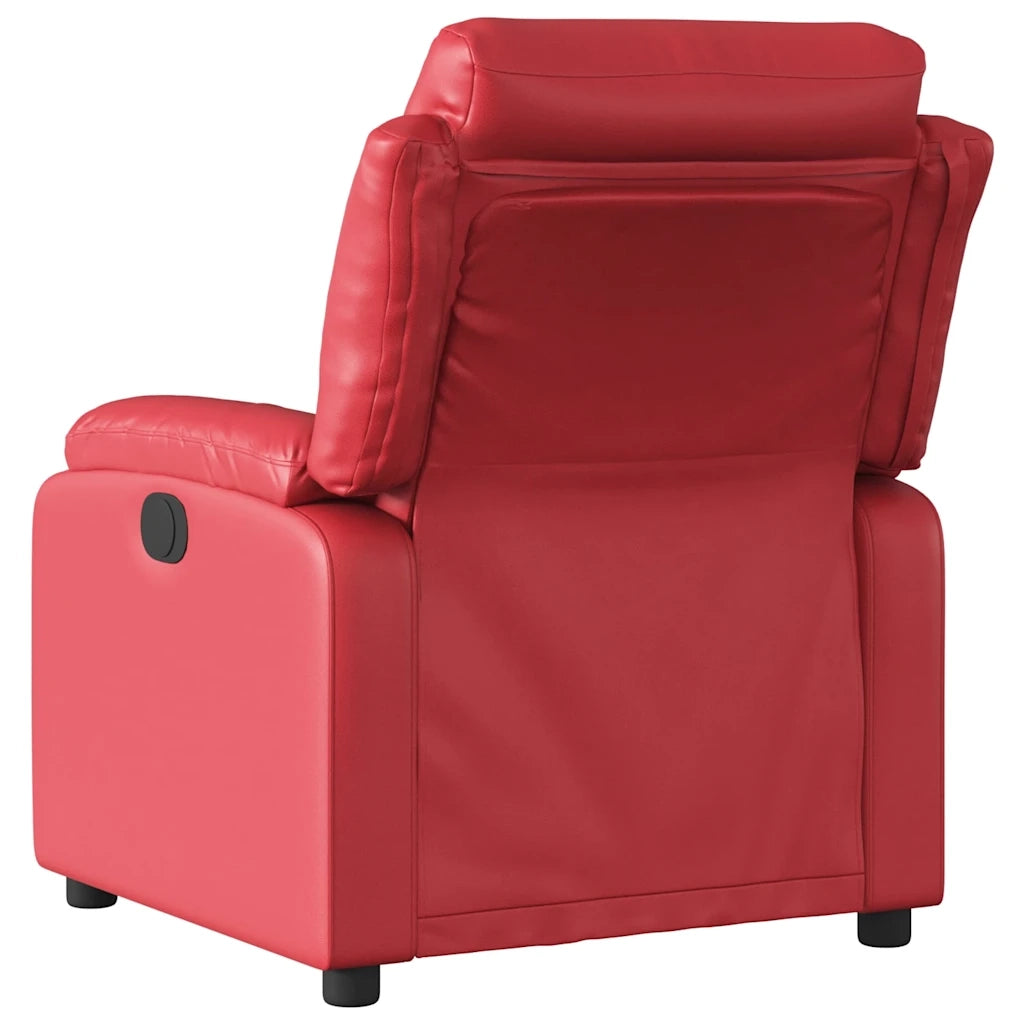 Poltrona Reclinabile Elettrica Rossa in Similpelle 3205033