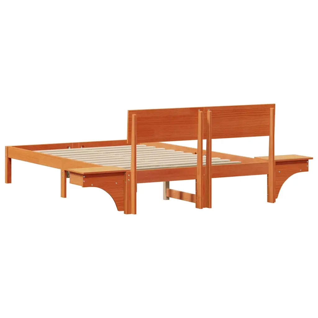 Struttura del letto Marrone cerato 135 x 190 cm Pino massello 873456
