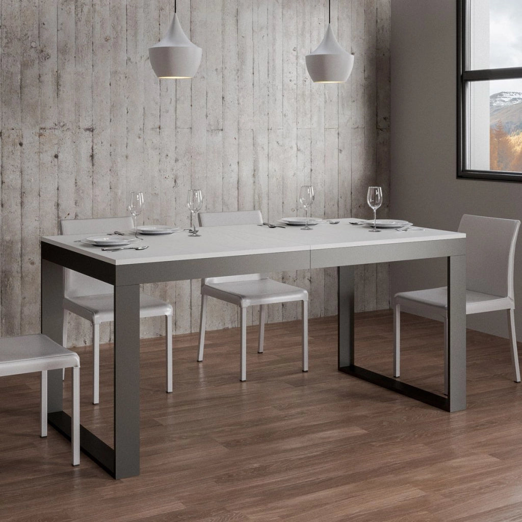Tavolo Allungabile 180-284x90x80 cm Tecno Evolution Bianco Frassino