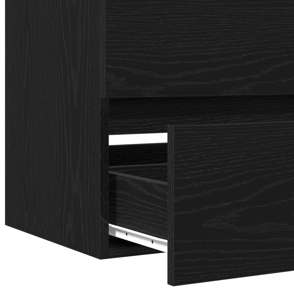 Mobile per Lavabo  con Lavabo Integrato in Quercia Nera in Legno MDF