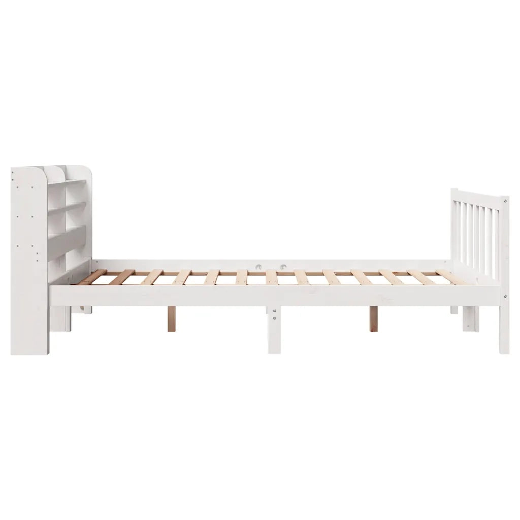 Letto senza Materasso-Struttura Letto Bianco 140x190 cm Legno Massello di Pino 129695