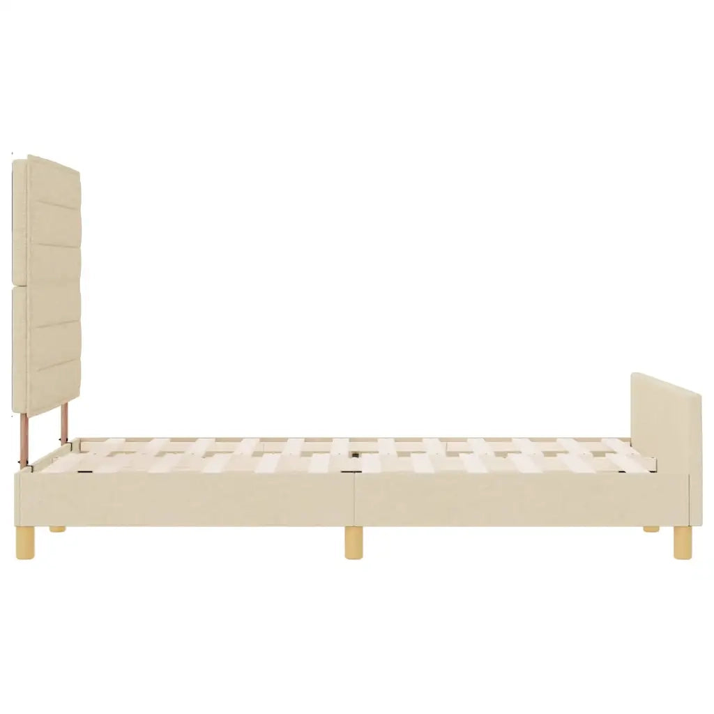 Struttura del letto con testiera Crema 120 x 190 cm Tessuto 3344639
