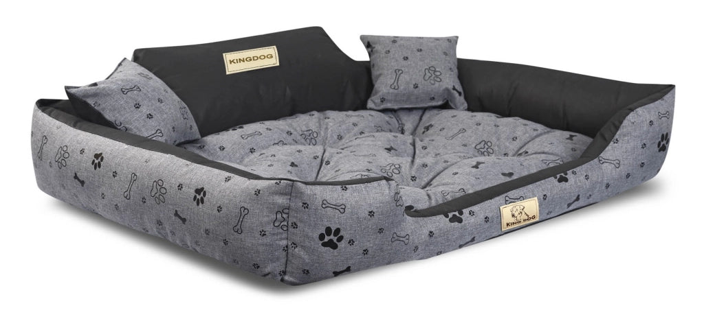 AIO FACTORY 115x95 cm KINGDOG Cuccia per cani impermeabile personalizzabile Ossa nere