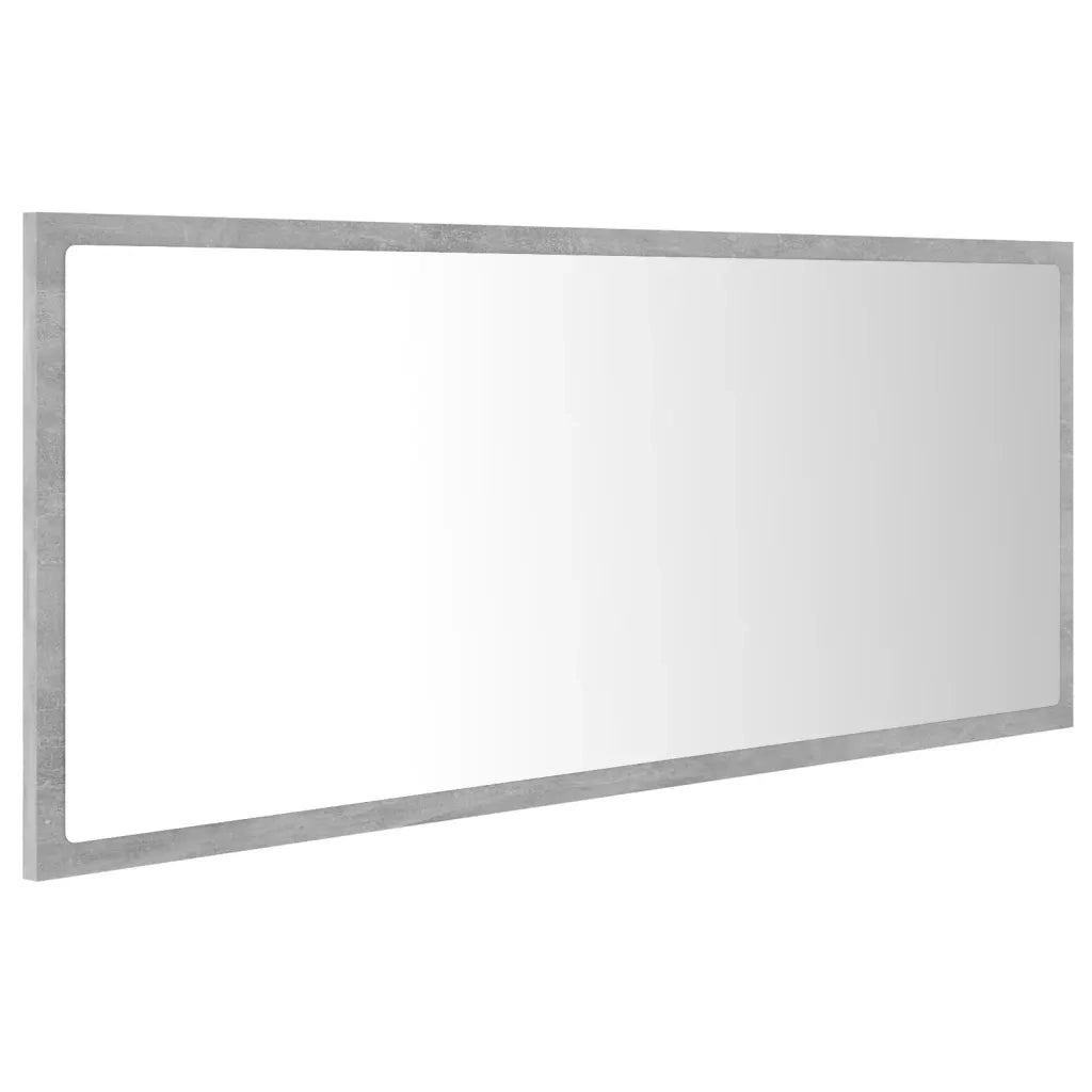 Specchio da Bagno a LED-Specchio per Bagno Grigio 100x8,5x37 cm in Acrilico