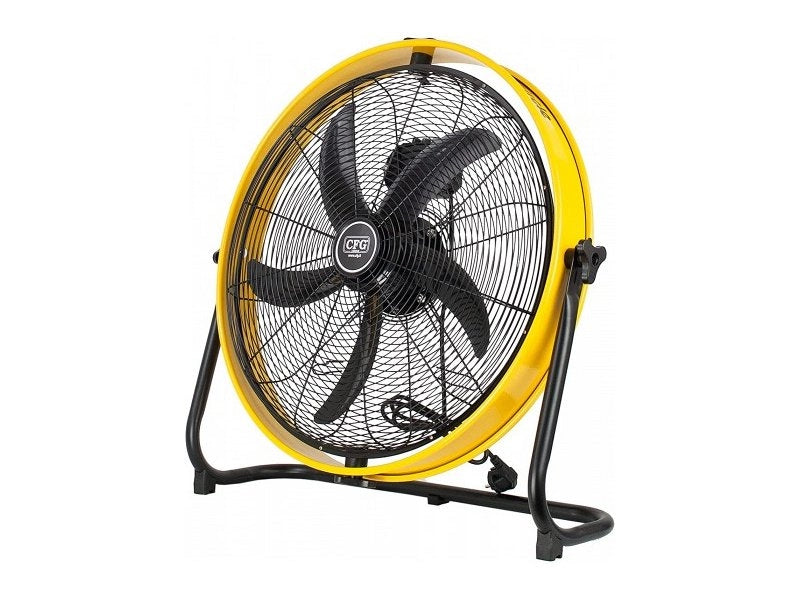 CFG Ventialatore da terra e da parete diametro 60 cm 5 pale in ABS 3 velocità oscillazione 220v 120 Watt Colore: Nero e Giallo