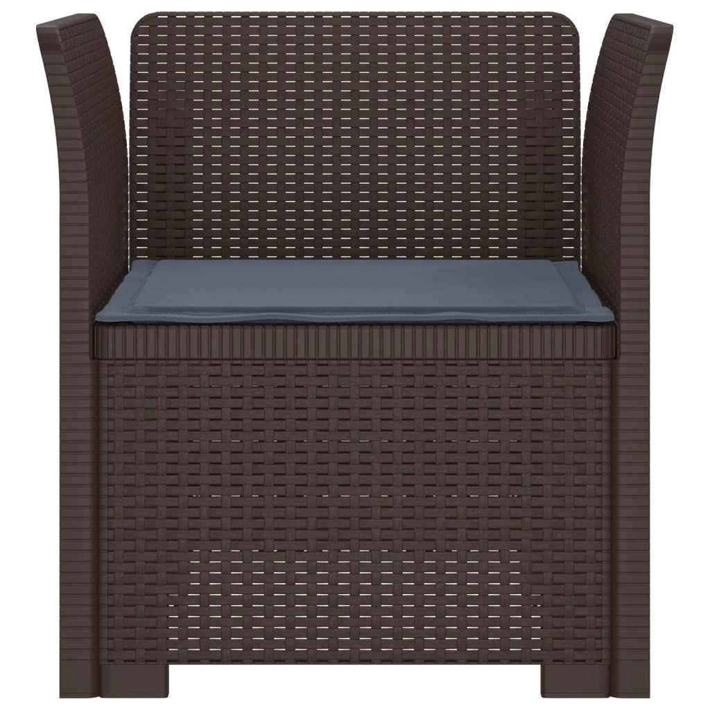 Poltrona a 1 Posto con Cuscino Aspetto Rattan PP Marrone 8011859