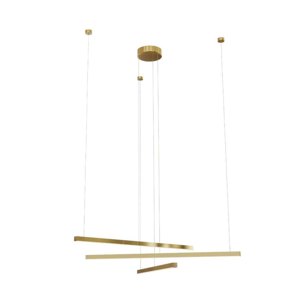 Lampada a sospensione oro spazzolato 3 luci LED36W Maxlight
