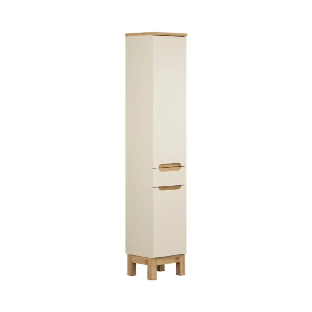Colonna da bagno ERMANO - 2 porte e 1 cassetto - colori cachemire e quercia