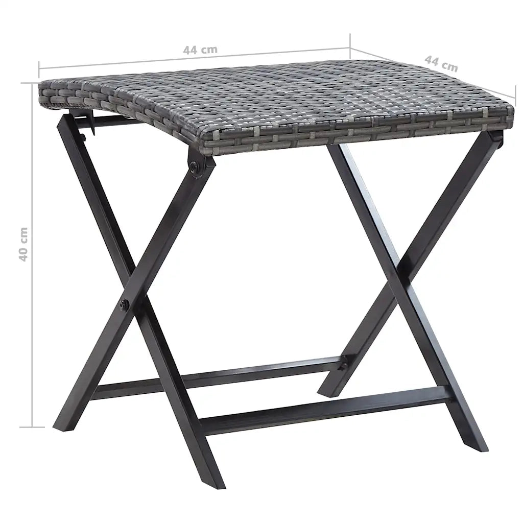 Sgabello Pieghevole in Polyrattan Grigio CFW3869055