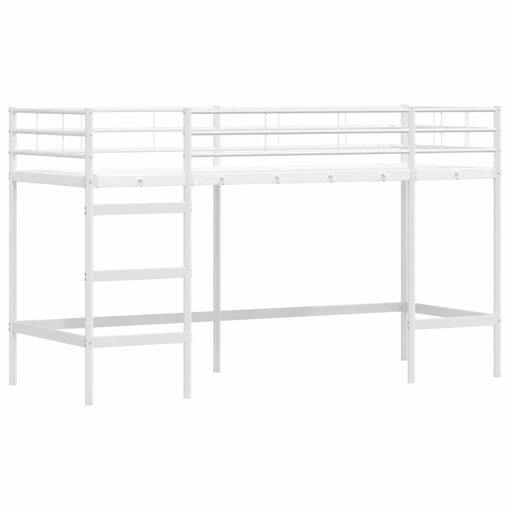 Struttura del Letto Loft per Bambini con Tendine Bianco e Blu