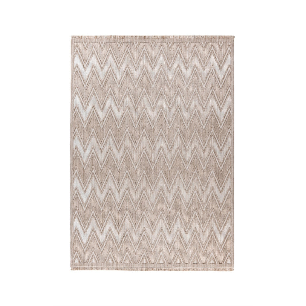 Tappeto Sarai 200 Beige con Motivo Chevron 160x230 cm