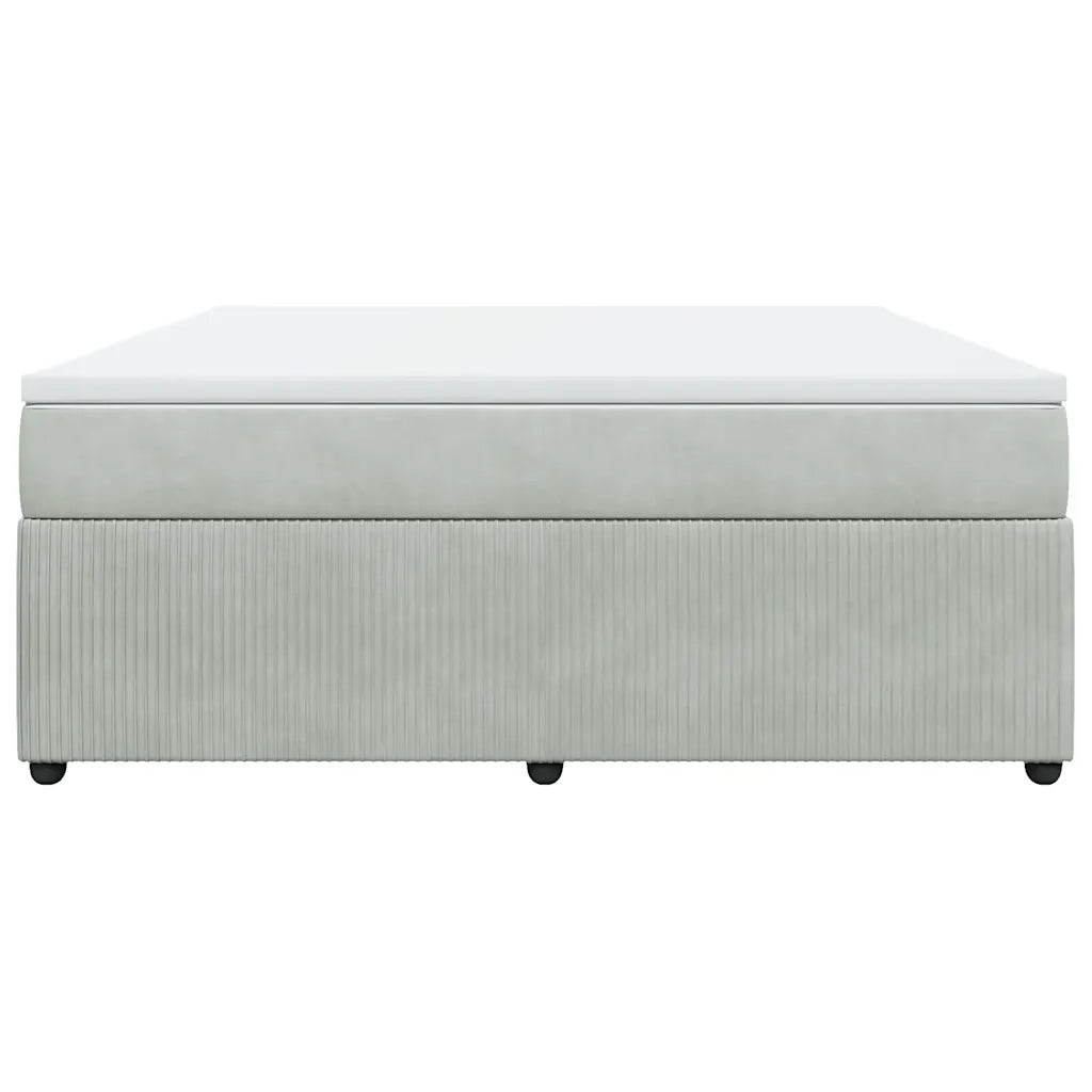 Giroletto a Molle con Materasso Grigio Chiaro 180x200cm Velluto 3285656