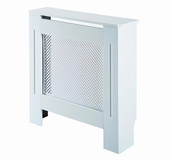 COPRITERMOSIFONE IN LEGNO A GRIGLIA BIANCO, 78X82X19CM