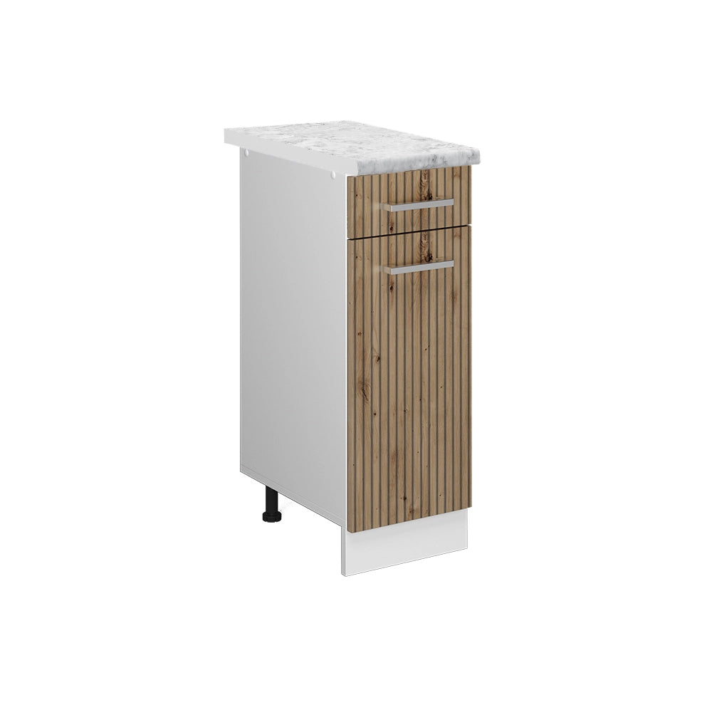 Vicco Mobiletto base per cucina Rovere artigianale 30 cm , PL Marmo