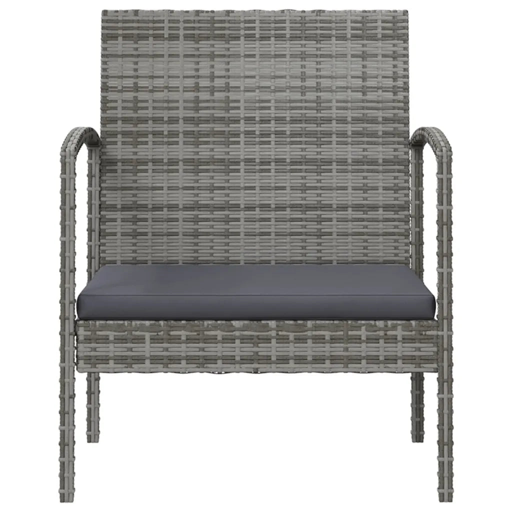 Set Divani da Giardino 8 pz con Cuscini in Polyrattan Grigio 3095967
