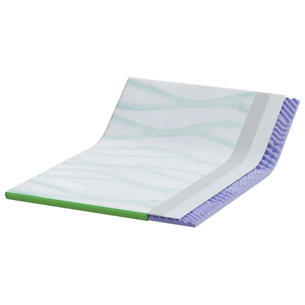 Topper per materasso Bianco e Verde 160 x 200 cm 4106173