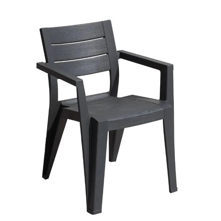 1 Pezzo Sedia da Giardino in Resina Lido Dark Antracite Toomax