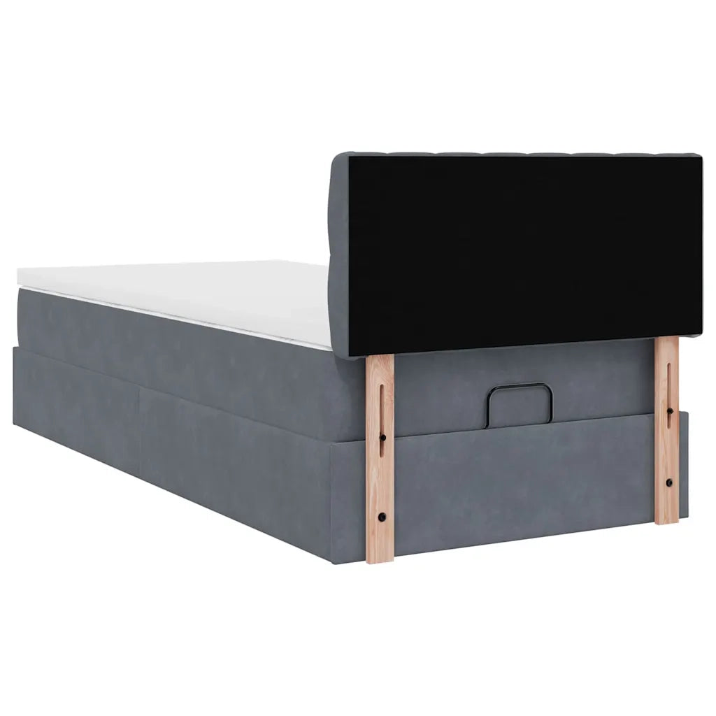Struttura Letto Pouf con Materasso 90x190 cm in Velluto 3312663