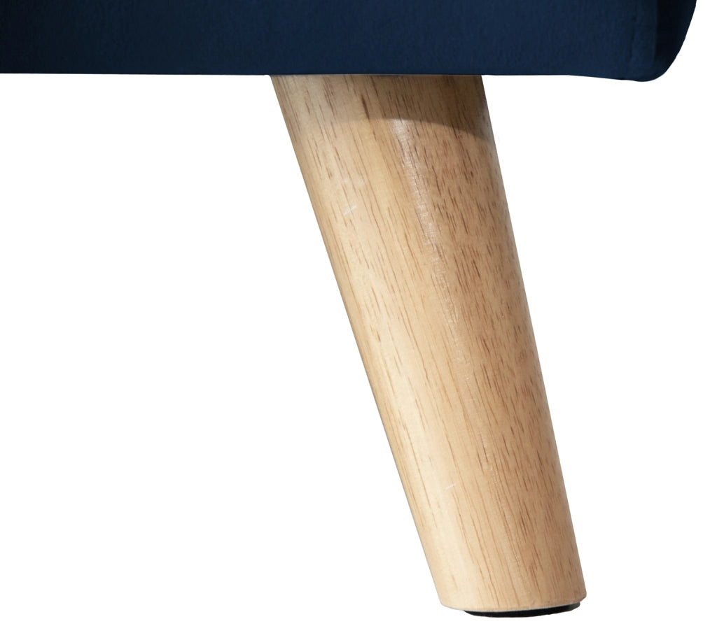 JAMESDivano letto angolare a 3 posti in velluto blu