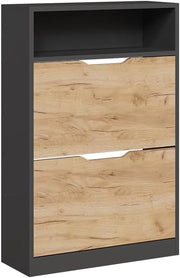 "Luca, Antracite/quercia dorata, 22 x 89.5 cm con 2 scomparti