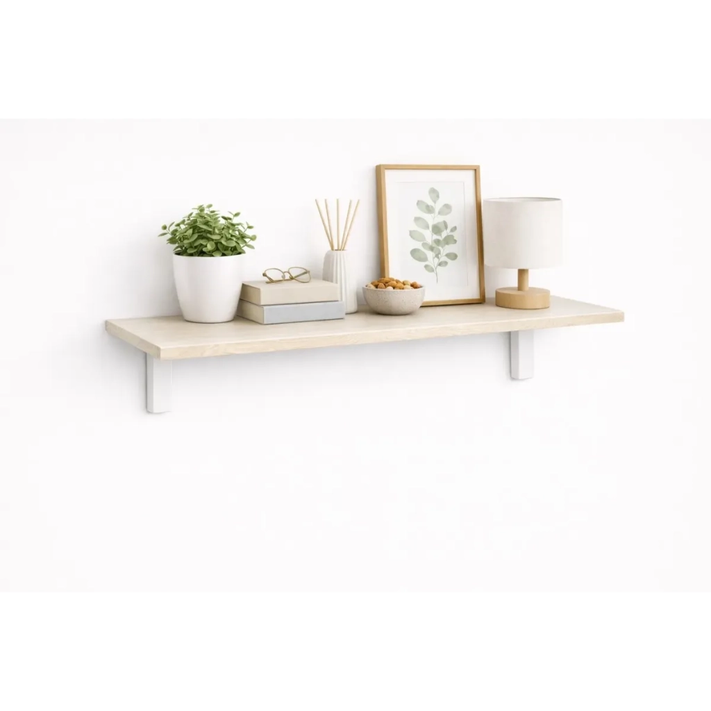 Mensola da Muro da appoggio in Legno nobilitato spessore 1,8 cm in colore Larice Bianco 70x40 cm