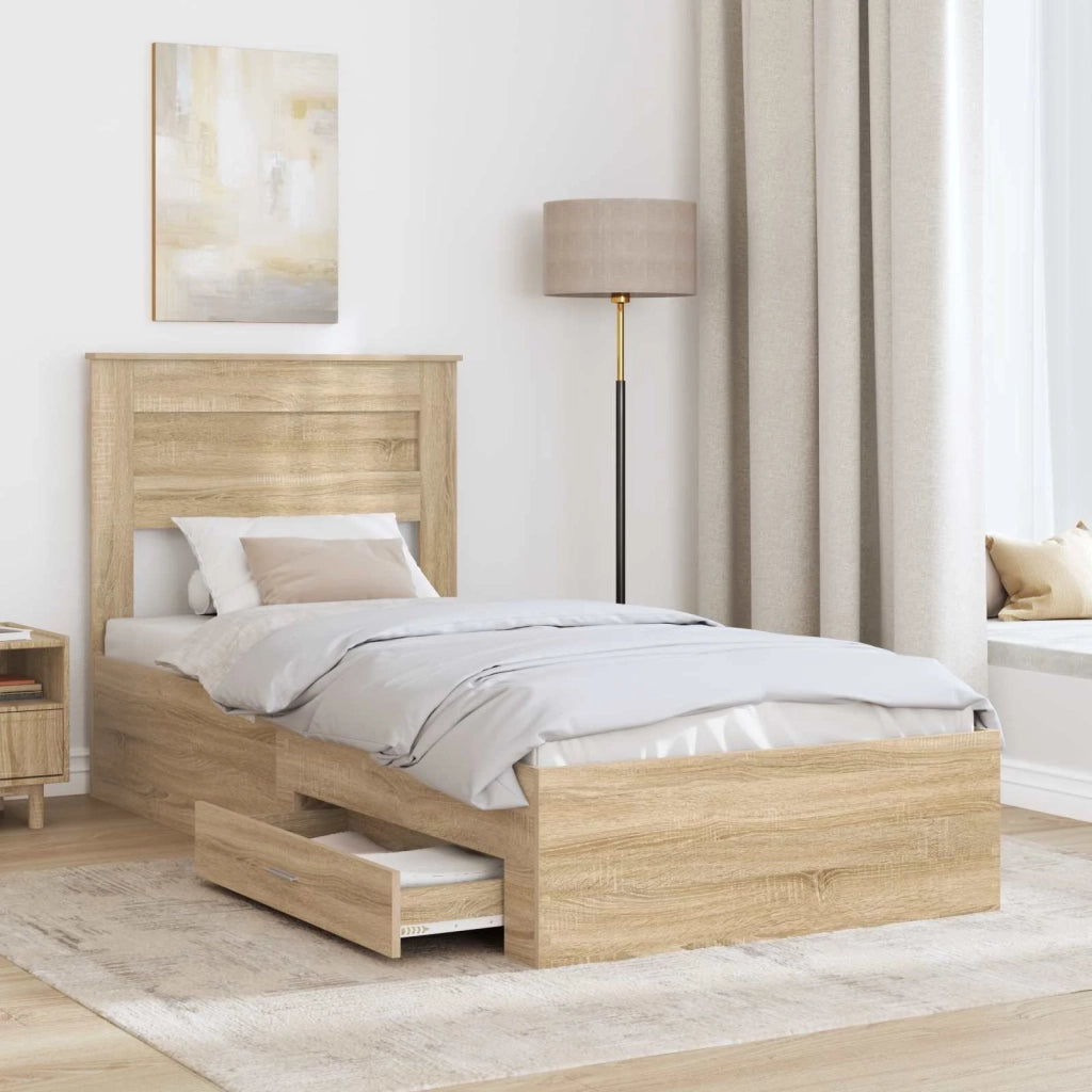 Struttura del letto con cassetto con testiera-Letto con Cassetti e Testiera Legno multistrato 101706