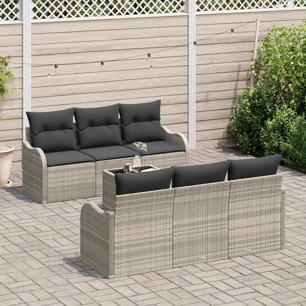 Set Divano da Giardino Grigio chiaro 55 x 55 x 37 cm polyrattan 3345592