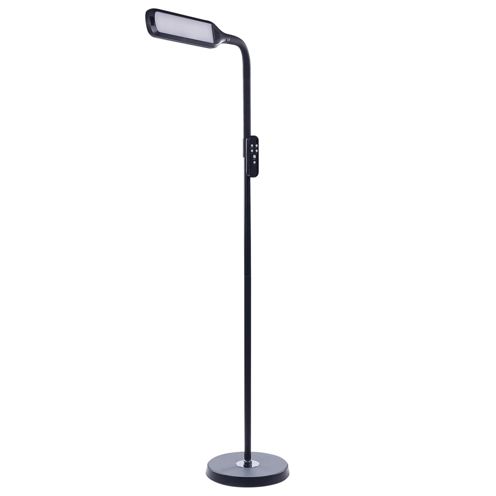 Lampada da terra LED materiale sintetico nero 160 cm materiale altezza regolabile ufficio camera da letto con telecomando