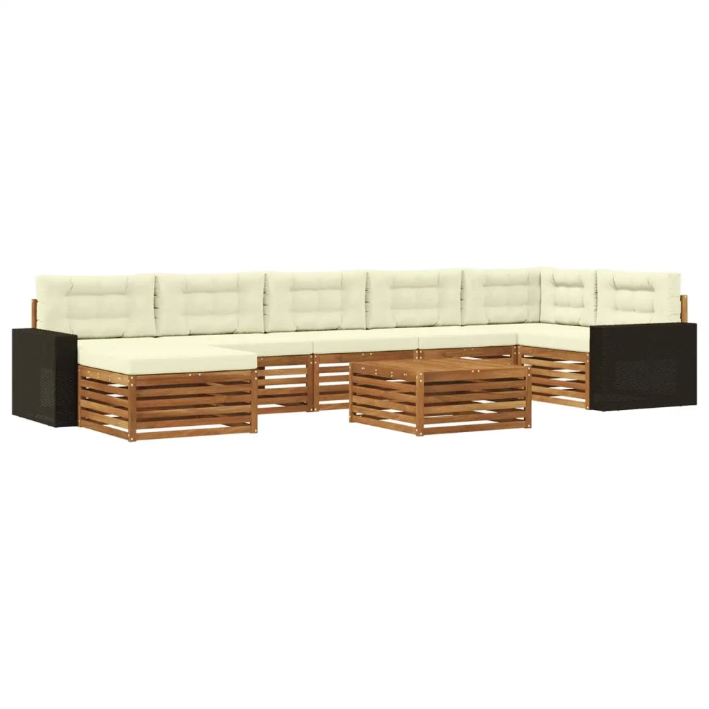 Set di divani da esterno con cuscino 8 pcs Naturale e Crema 3383663