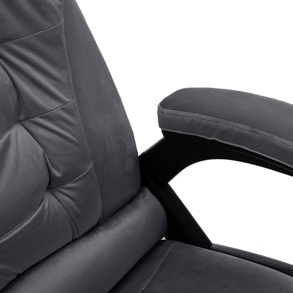 Sedia da Ufficio Massaggiante Grigio Scuro in Velluto 20572