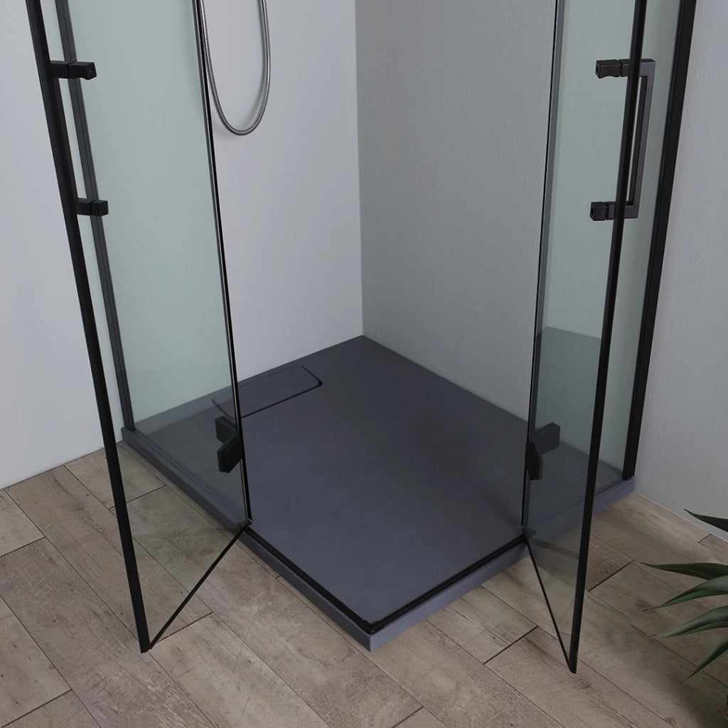 Box doccia 120x80 nero doppia porta battente