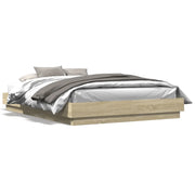 Letto matrimoniale | Letto per adulti | Giroletto Rovere Sonoma 150x200 cm in Legno Multistrato