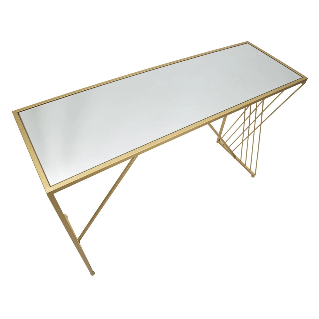 Tavolo Consolle VKH624, Oro, Metallo, 120x40x80 cm