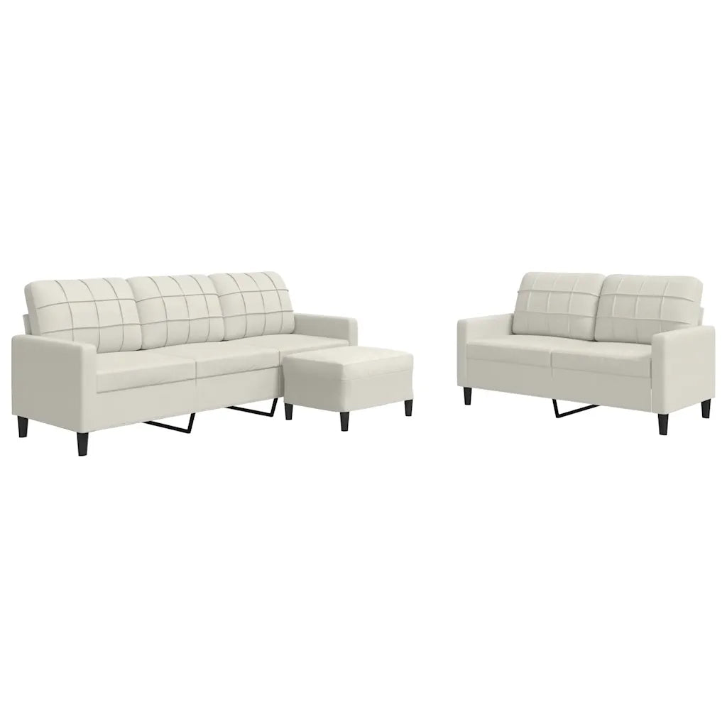 Set di Divani 3 pz con Cuscini Crema in Velluto 3278409