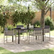 Set da Pranzo per Giardino 5 pcs Grigio chiaro polyrattan