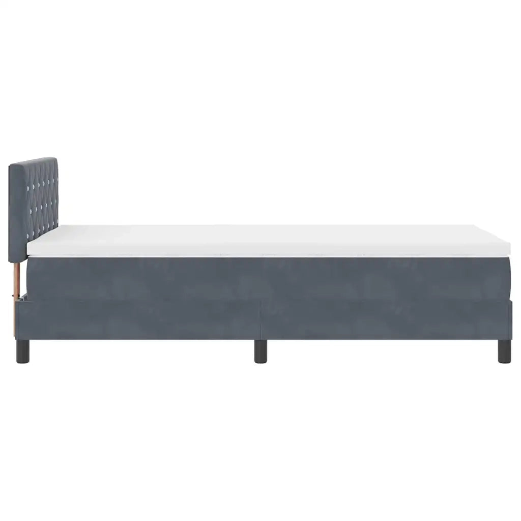 Letto a molle con materasso Grigio scuro 100 x 200 cm Velluto 3339087