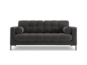 Cosmopolitan Design - Divano "Bali" 2 posti in velluto grigio scuro 