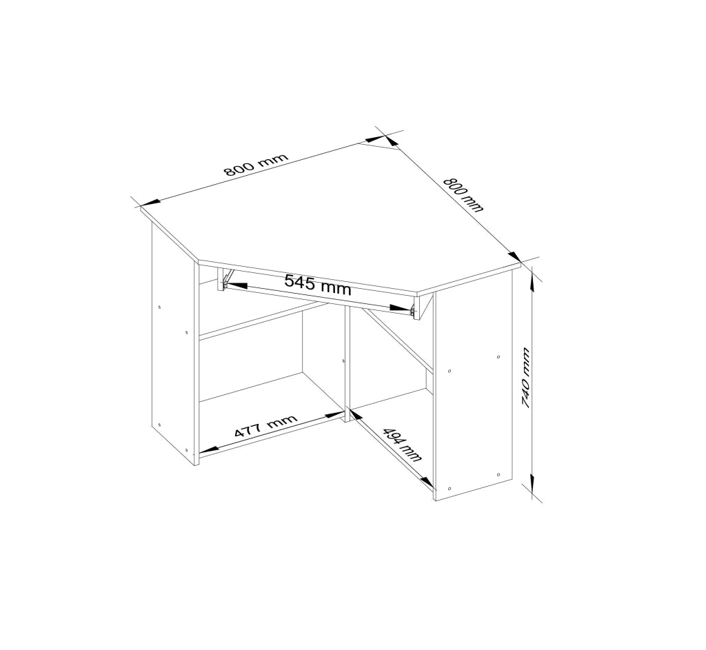 Scrivania angolare AKORD TED Sonoma Quercia 80 cm 80x80x74 cm
