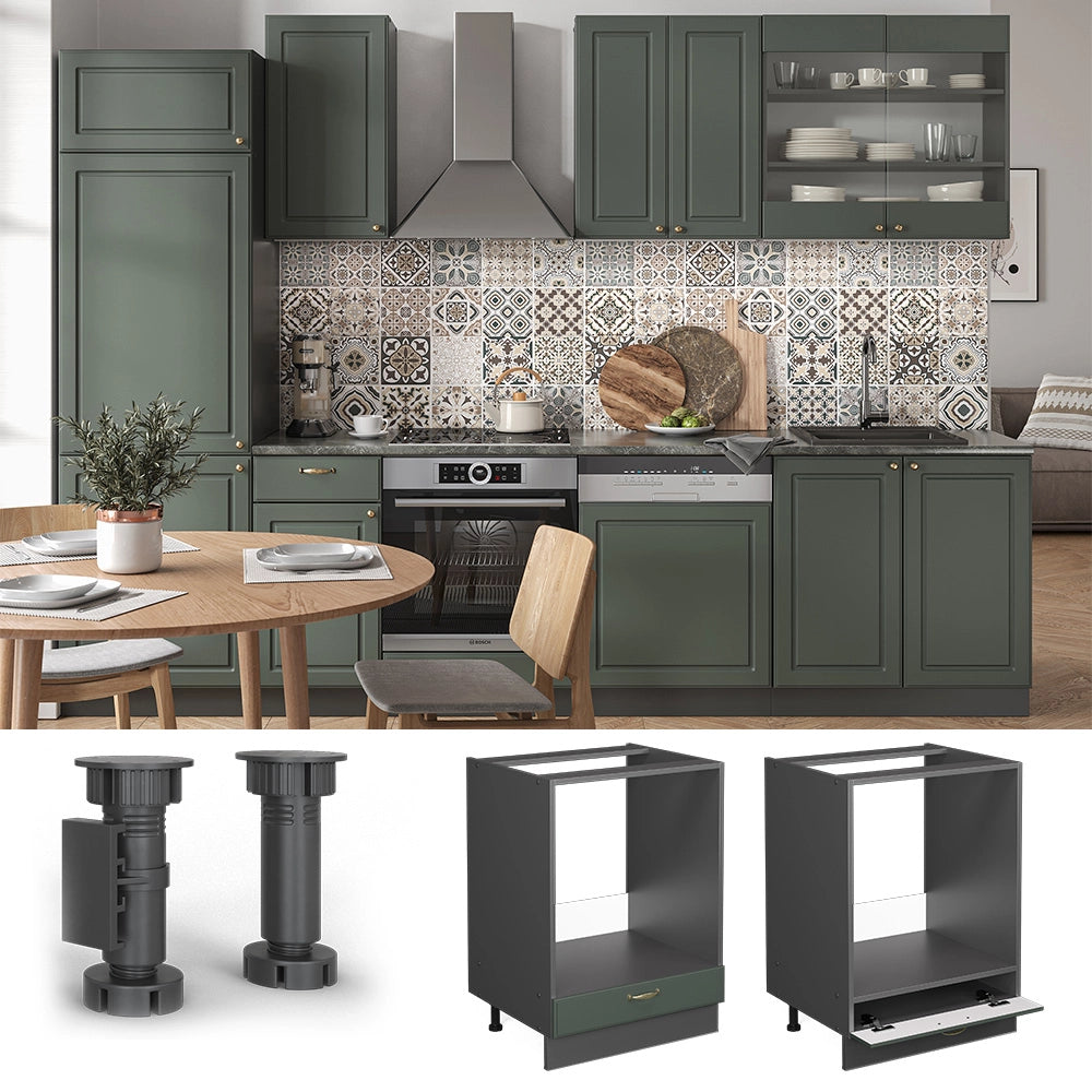 Vicco Mobile per forno da incasso Verde-oro Country House 60 cm senza piano di lavoro