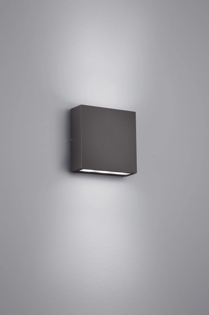 THAMES APPLIQUE 2 LED 6W 680lm, 3000K QUADRATA ANTRACITE BI-EMISSIONE 14XH14