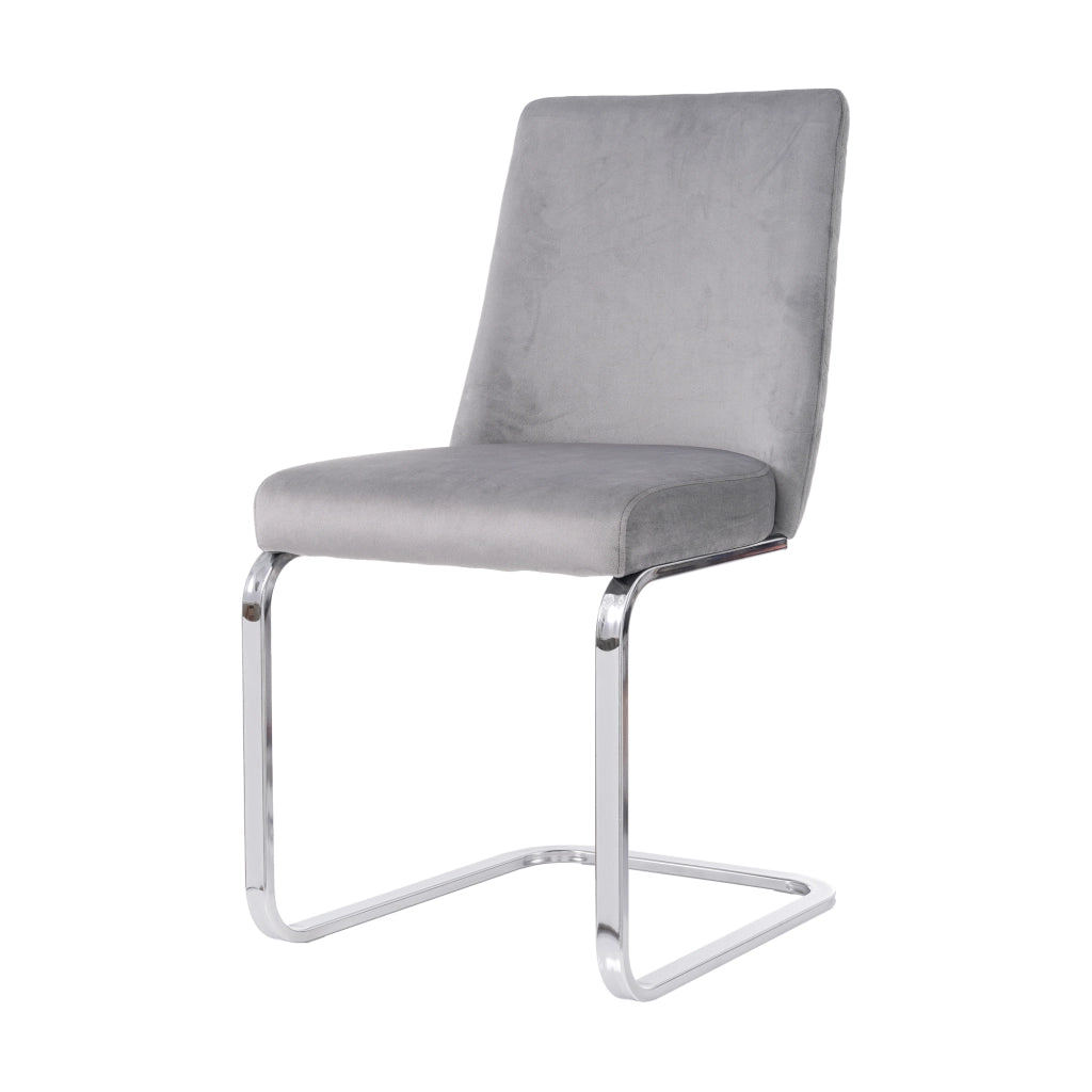 SEDIA da pranzo in velluto grigio e argento, Set da 6 pezzi