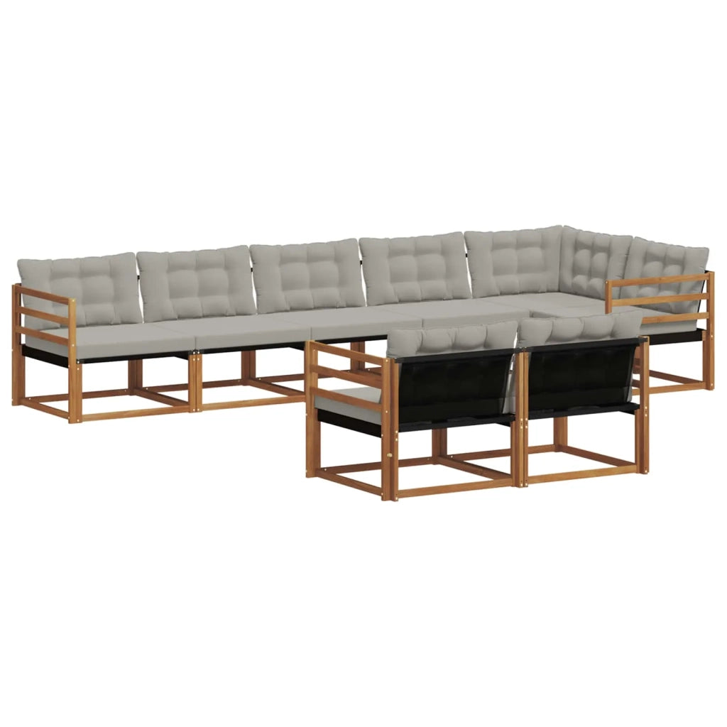 Set di divani da esterno 8 pcs Grigio Naturale e Chiaro 3369566
