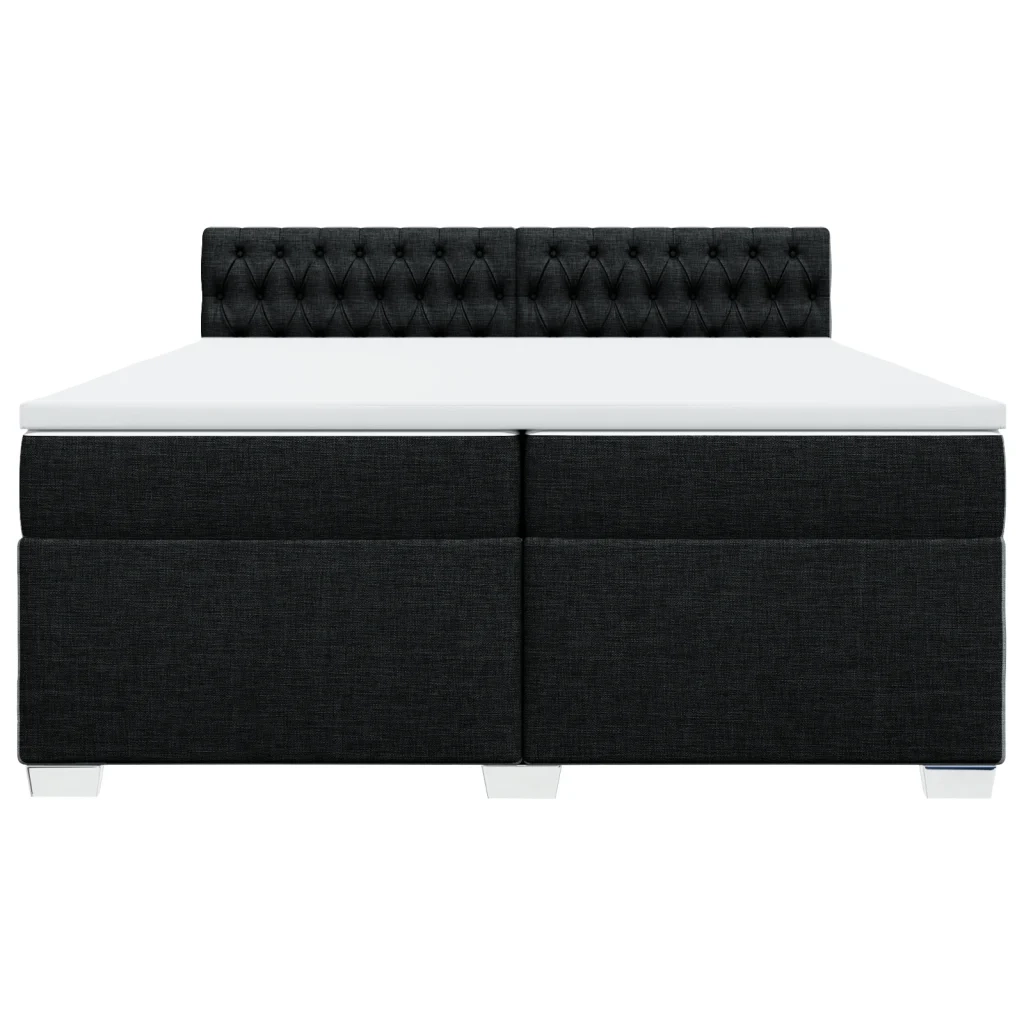 Giroletto a Molle con Materasso Nero 200x200 cm in Tessuto 3288304